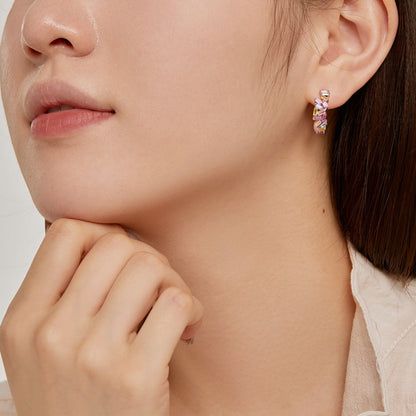 [Rose Jewels]Dazzling Colorful Emerald Cut Daily Earrings