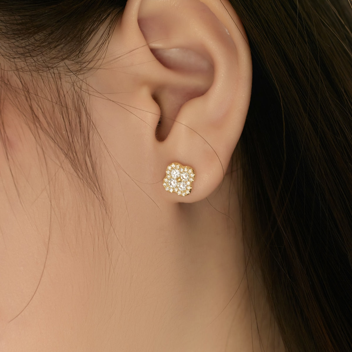 [Rose Jewels]Four-Leaf Clover Flower Shaped Earrings