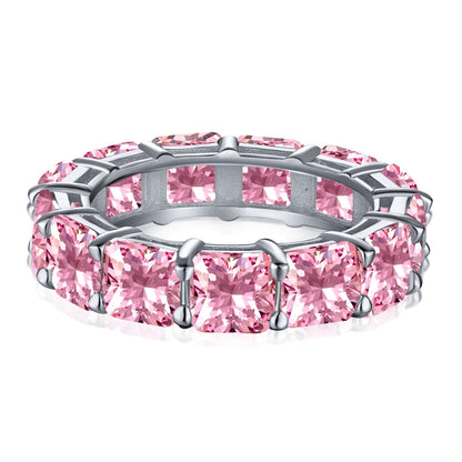 [Rose Jewels]Elegant Princess Cut Tennis Ring