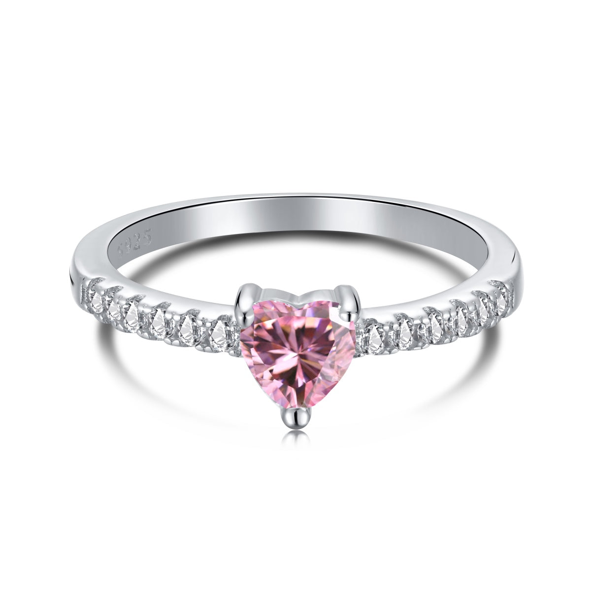 [Rose Jewels]0.5 Carat CaratEternity Charming Heart Shape Lover Ring