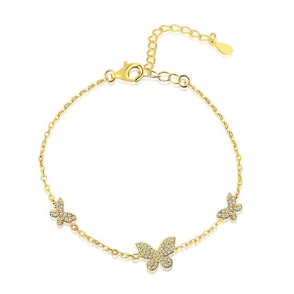 [Rose Jewels]Delicate Butterfly Pendant Bracelet