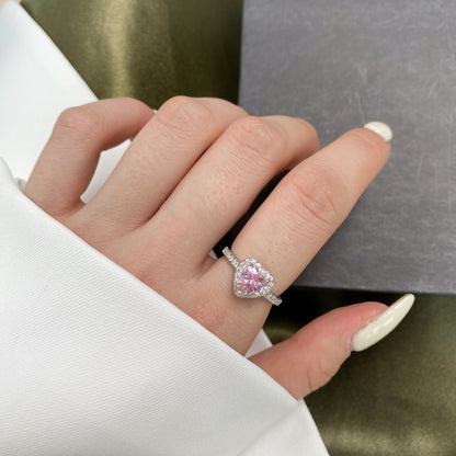 [Rose Jewels]Eternity Splashy Romantic Heart Shape Lover Ring