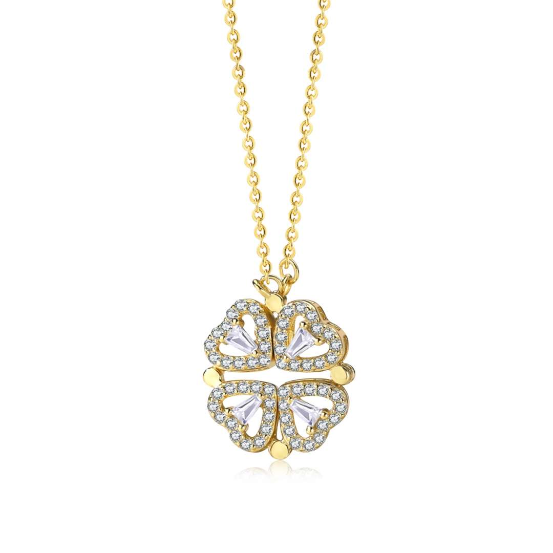 [Rose Jewels]Ornate Heart Cut Flower Shape Necklace