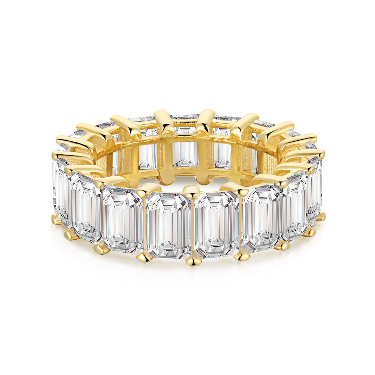 [Rose Jewels]0.75 Carat Elegant Emerald Cut Tennis Ring