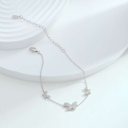 [Rose Jewels]Delicate Butterfly Pendant Bracelet