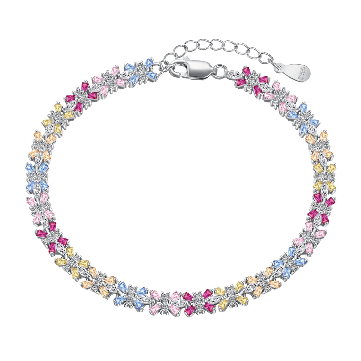 [Rose Jewels]Radiant Colorful Emerald Cut Party Bracelet