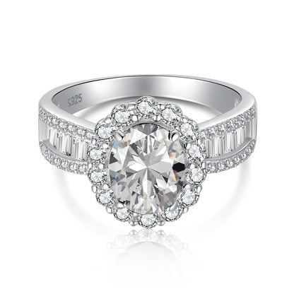 [Rose Jewels]1.5 Carat Dazzling Charming Oval Cut Banquet Ring