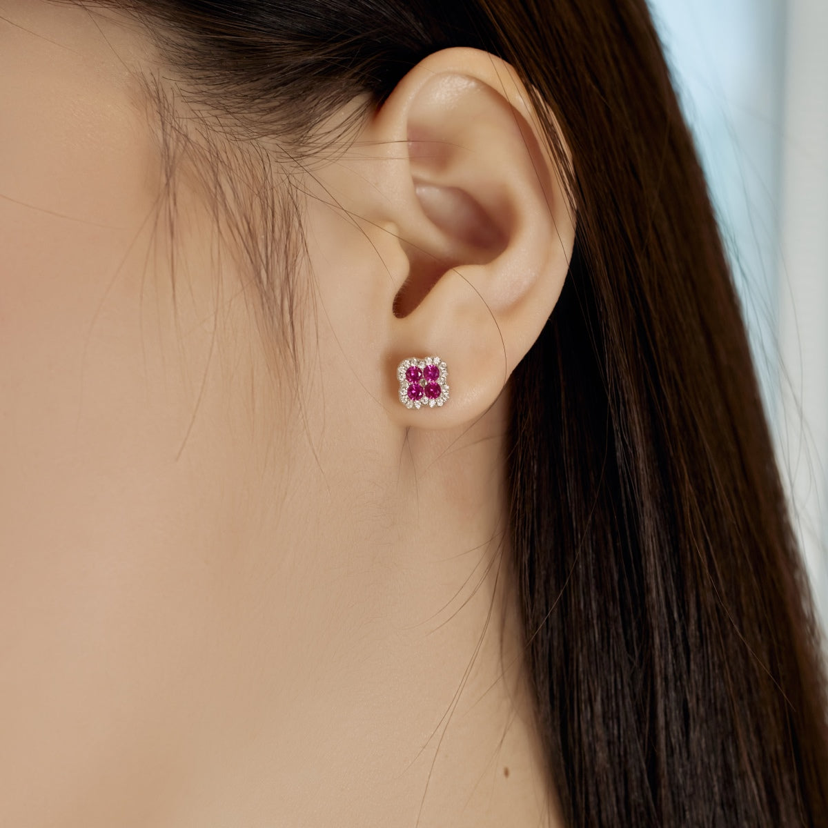 [Rose Jewels]Four-Leaf Clover Flower Shaped Earrings