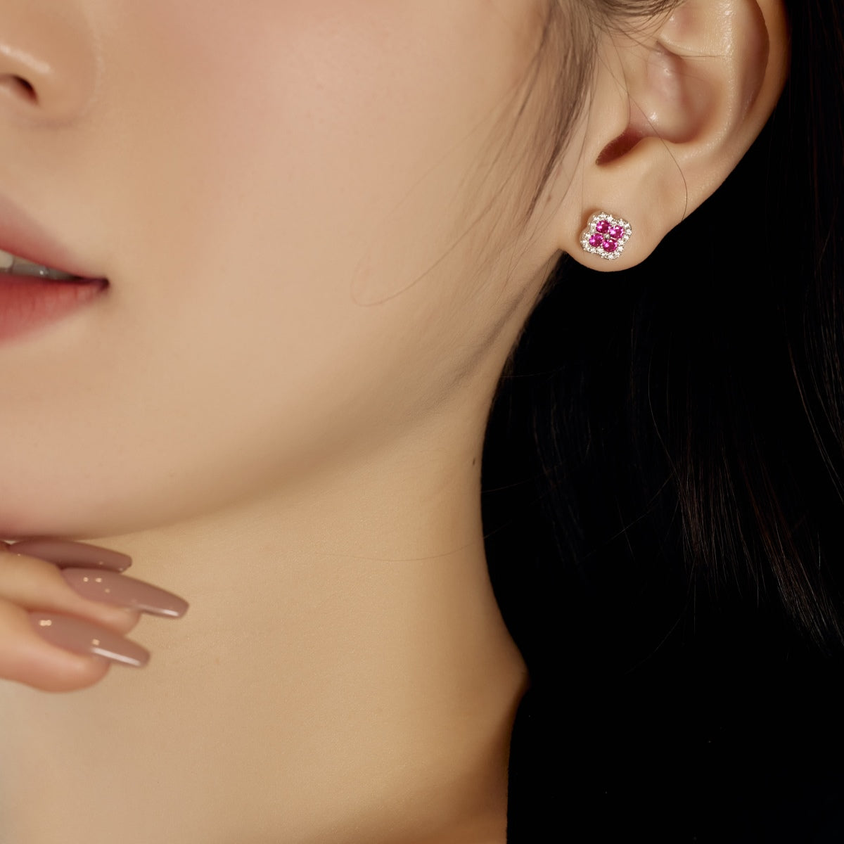 [Rose Jewels]Four-Leaf Clover Flower Shaped Earrings