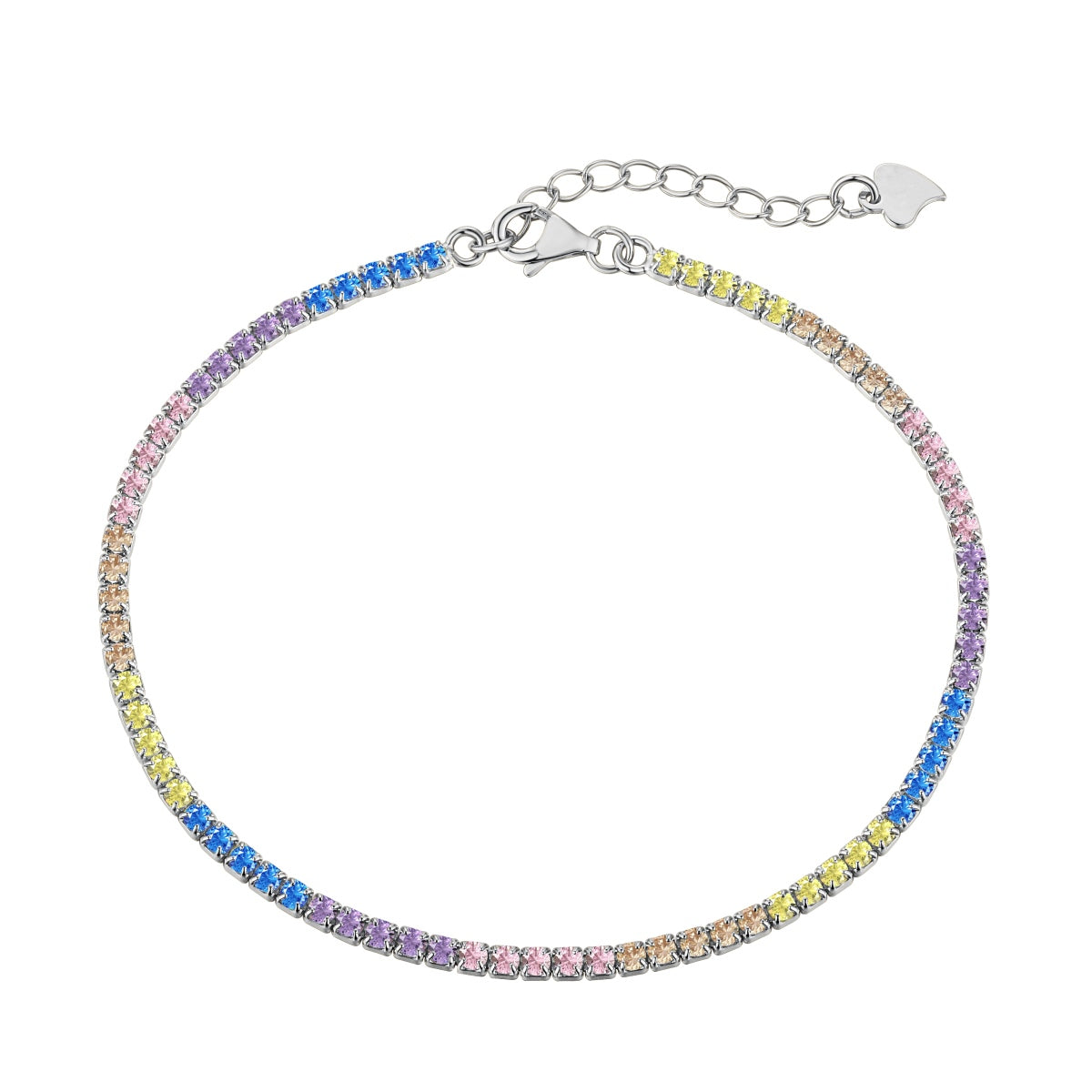 [Rose Jewels]Dazzling Colorful Round Cut Daily Bracelet