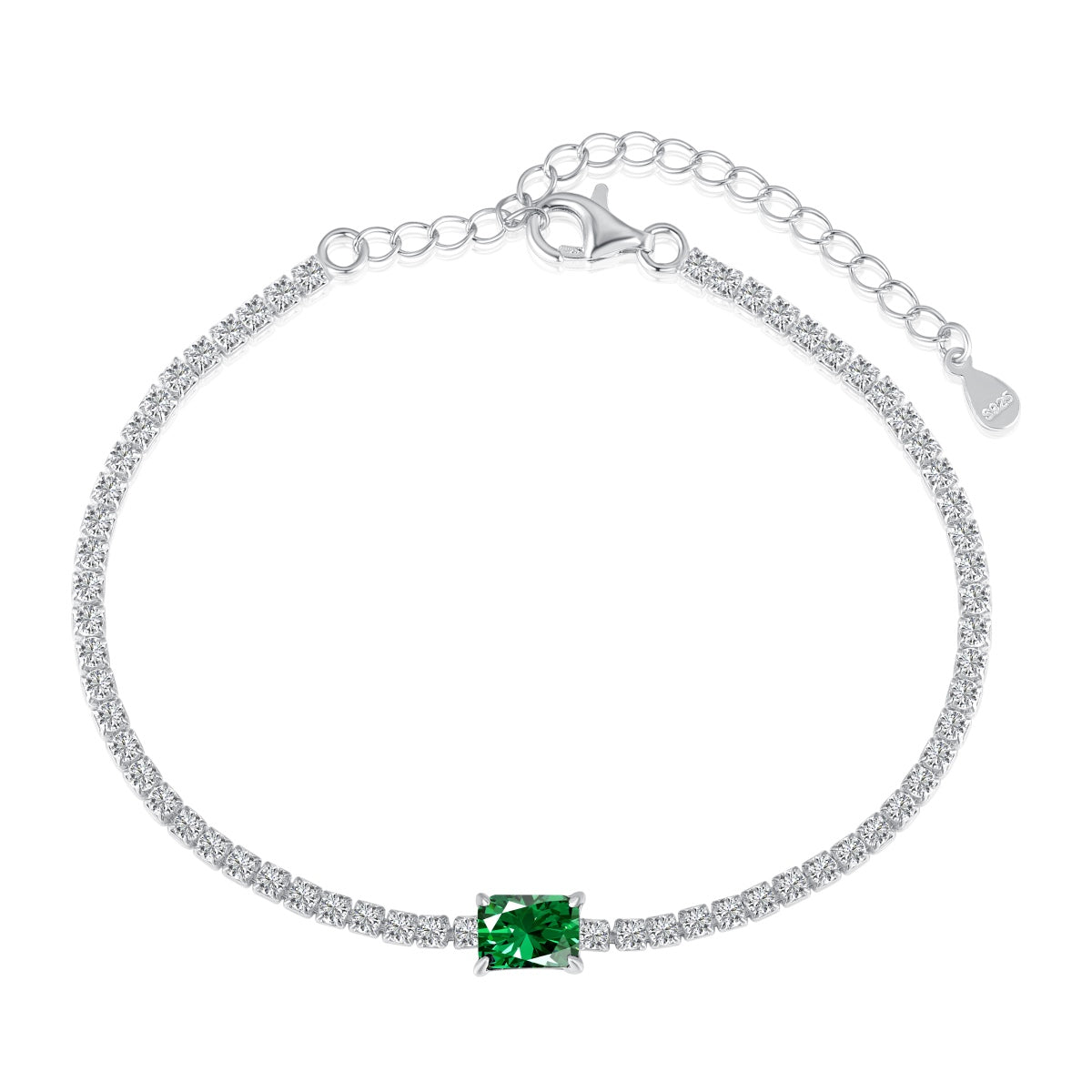 [Rose Jewels]1,0 Karat einzigartiges Bankettarmband im Smaragdschliff