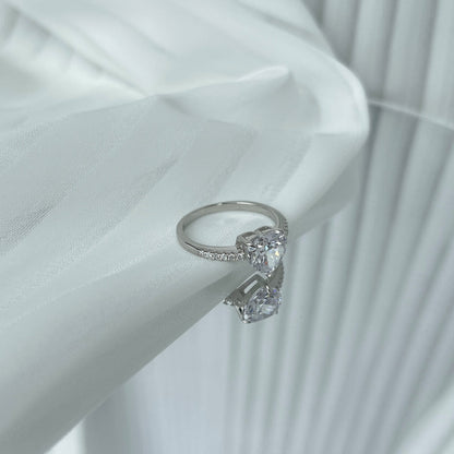 [Rose Jewels]2.0 Carat Dazzling Lustrous Heart Cut Lover Ring