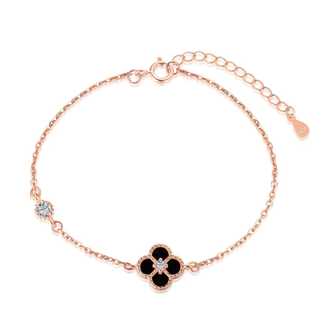 [Rose Jewels]Delicate Four Leaf Clover Bracelet