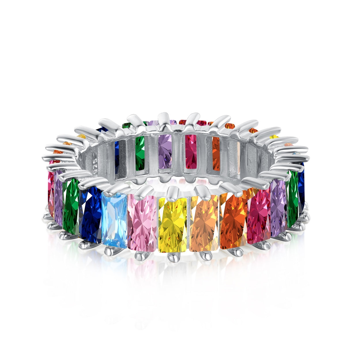 [Rose Jewels]Unique Colorful Radiant Cut RIng