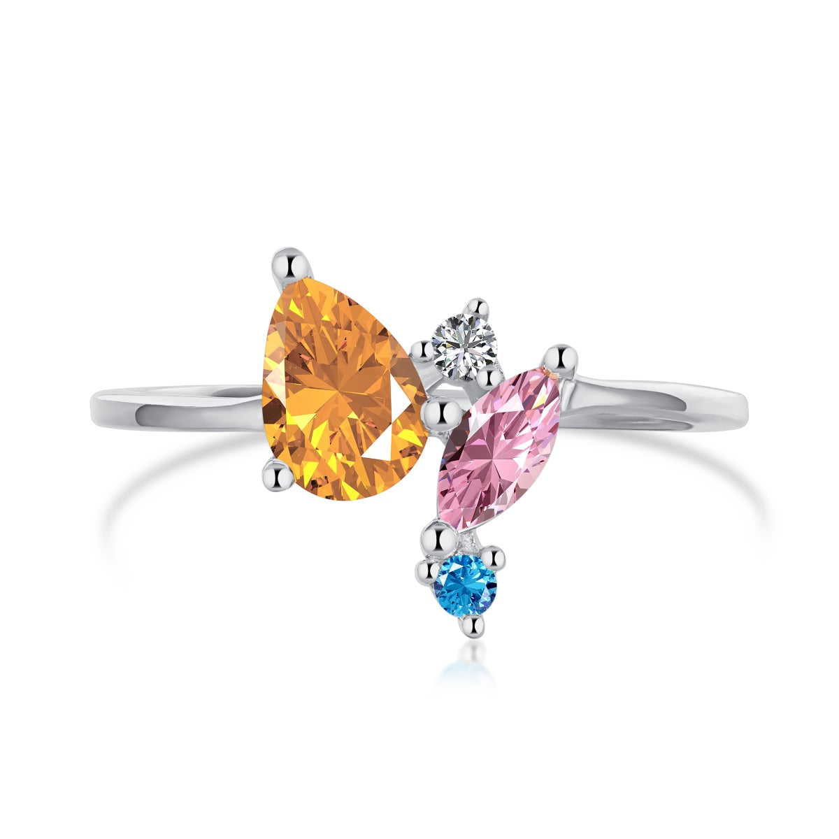 [Rose Jewels]Radiant Colorful Multi Cut Daily Ring