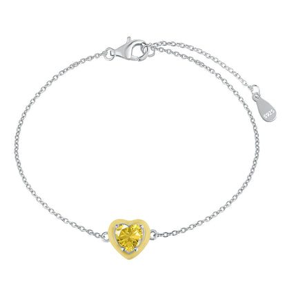 [Rose Jewels]Sparkling Romantic Heart Shape Lover Bracelet