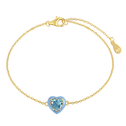 [Rose Jewels]Sparkling Romantic Heart Shape Lover Bracelet