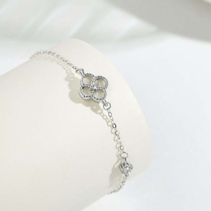 [Rose Jewels]Delicate Four Leaf Clover Bracelet