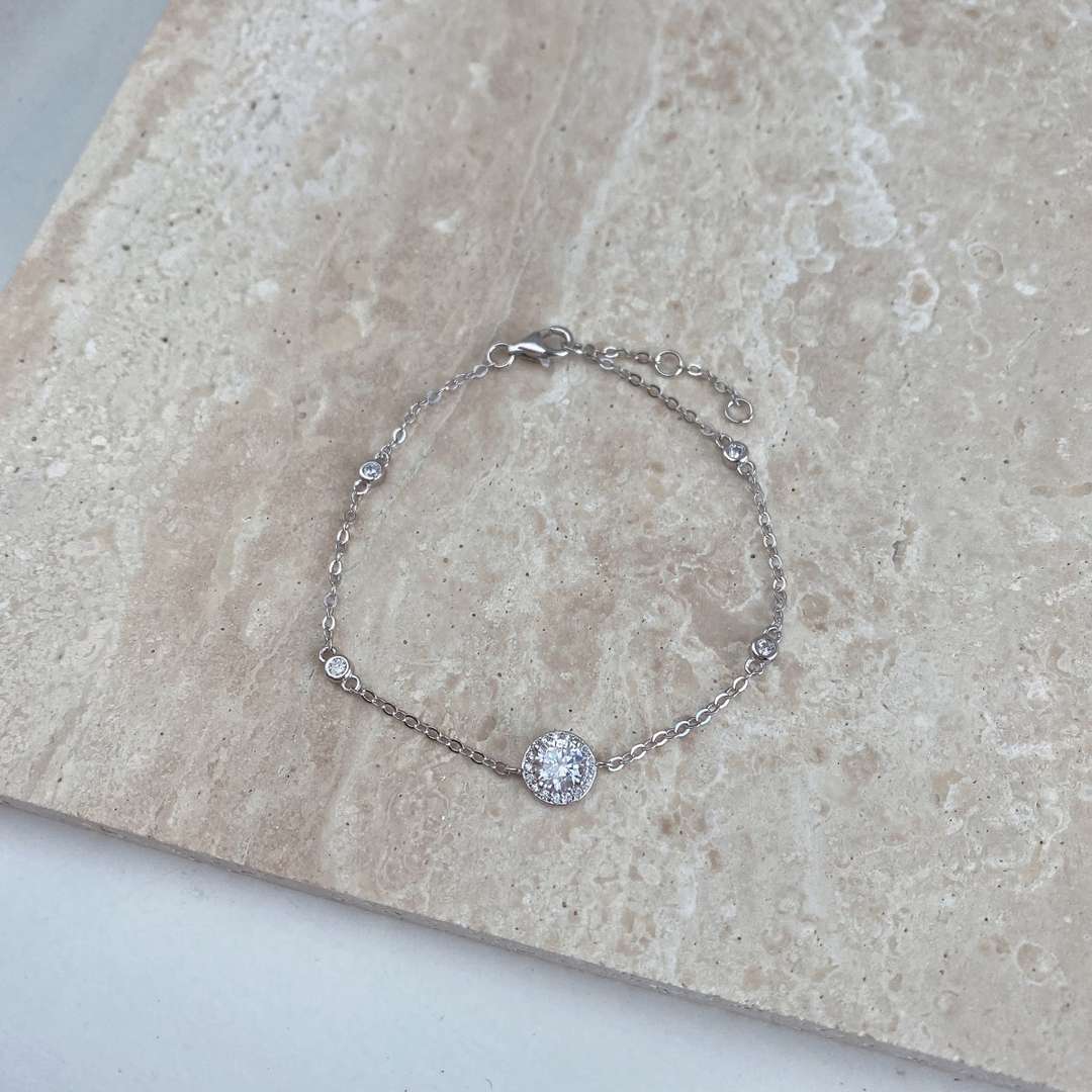 [Rose Jewels]Dazzling Round Cut Shape Bracelet