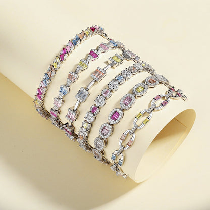 [Rose Jewels]Dazzling Radiant Multi Cut Daily Bracelet