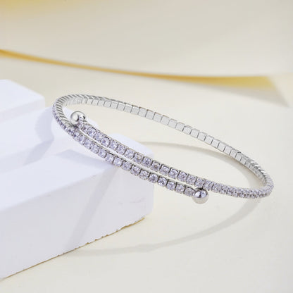 [Rose Jewels]Row of Diamonds Round Fashion Bracelet