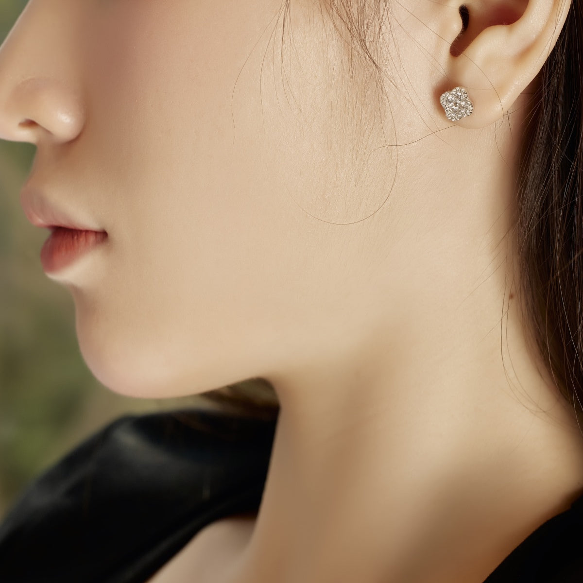 [Rose Jewels]Four-Leaf Clover Flower Shaped Earrings