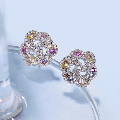 [Rose Jewels]Exquisite Flower Shape Daily Earrings