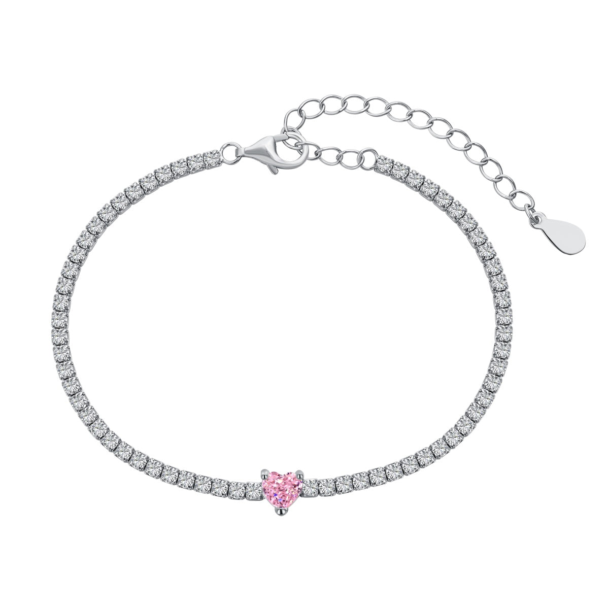 [Rose Jewels]0.5 Carat Elegant Romantic Heart Shape Lover Bracelet