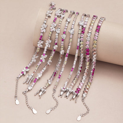 [Rose Jewels]Romantic Heart Shape Round Cut Lover Bracelet