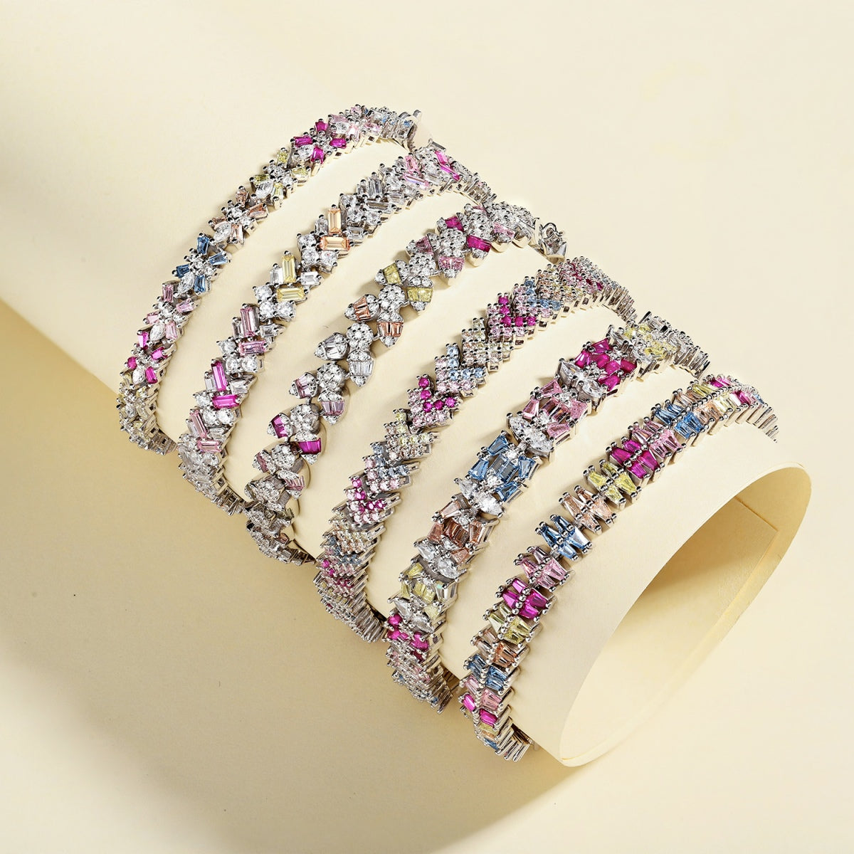 [Rose Jewels]Delicate Colorful Multi Cut Party Bracelet