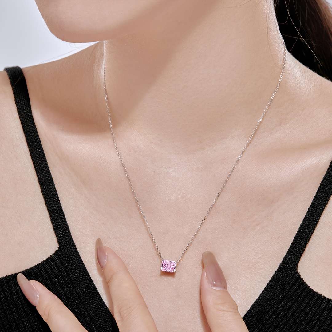 [Rose Jewels]Luxurious Square Shape Colorful Necalack