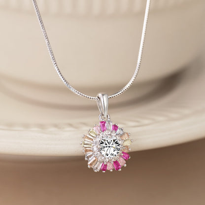 [Rose Jewels]Charming Flower Colorful Necklace