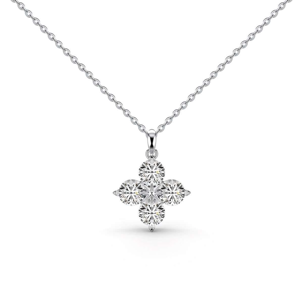 [Rose Jewels]Four-Leaf Clover And Eight-Pointed Star Necklace