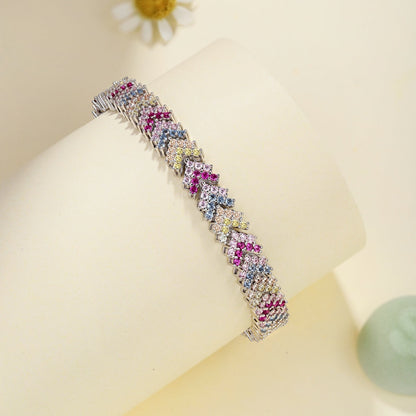 [Rose Jewels]Ornate Sparkling Round Cut Party Bracelet