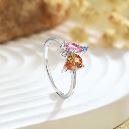 [Rose Jewels]Radiant Colorful Multi Cut Daily Ring