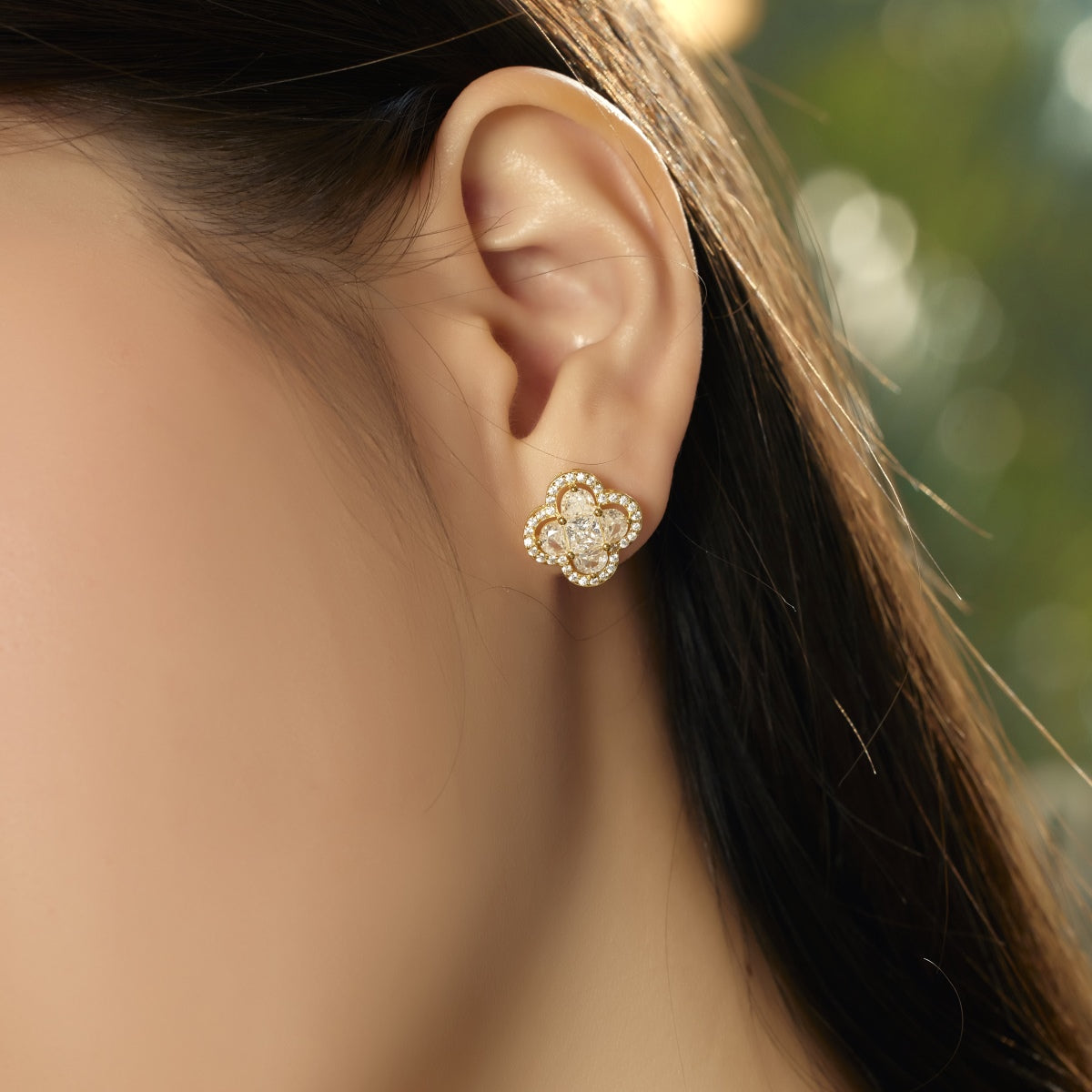 [Rose Jewels]Lucky Four-Leaf Clover Exquisite Earrings