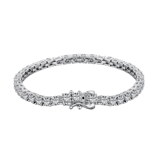 [Rose Jewels]Luxurious Ornate Round Cut Tennis Bracelet