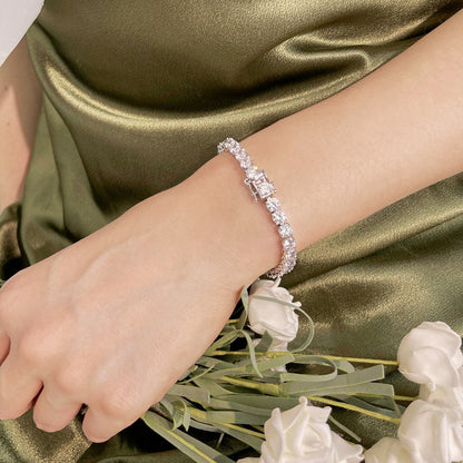 [Rose Jewels]Ornate Sparkling Round Cut Wedding Bracelet