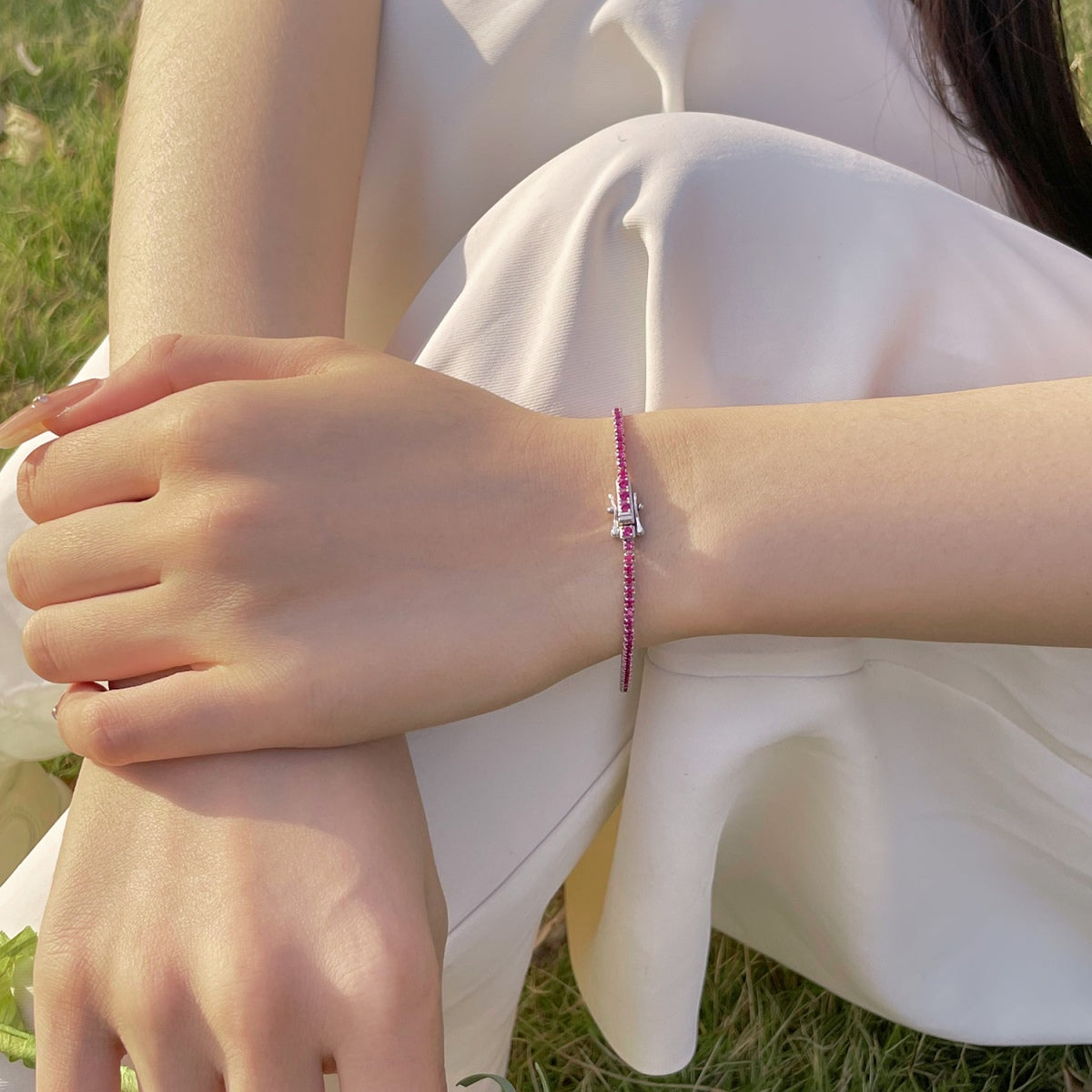 [Rose Jewels]Radiant Colorful Round Cut Party Bracelet