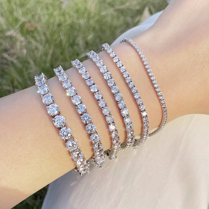 [Rose Jewels]Luxurious Ornate Round Cut Tennis Bracelet