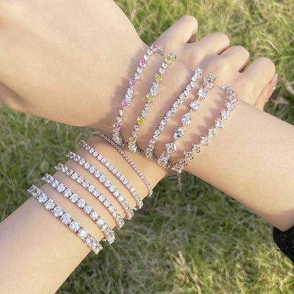 [Rose Jewels]Luxurious Ornate Round Cut Tennis Bracelet