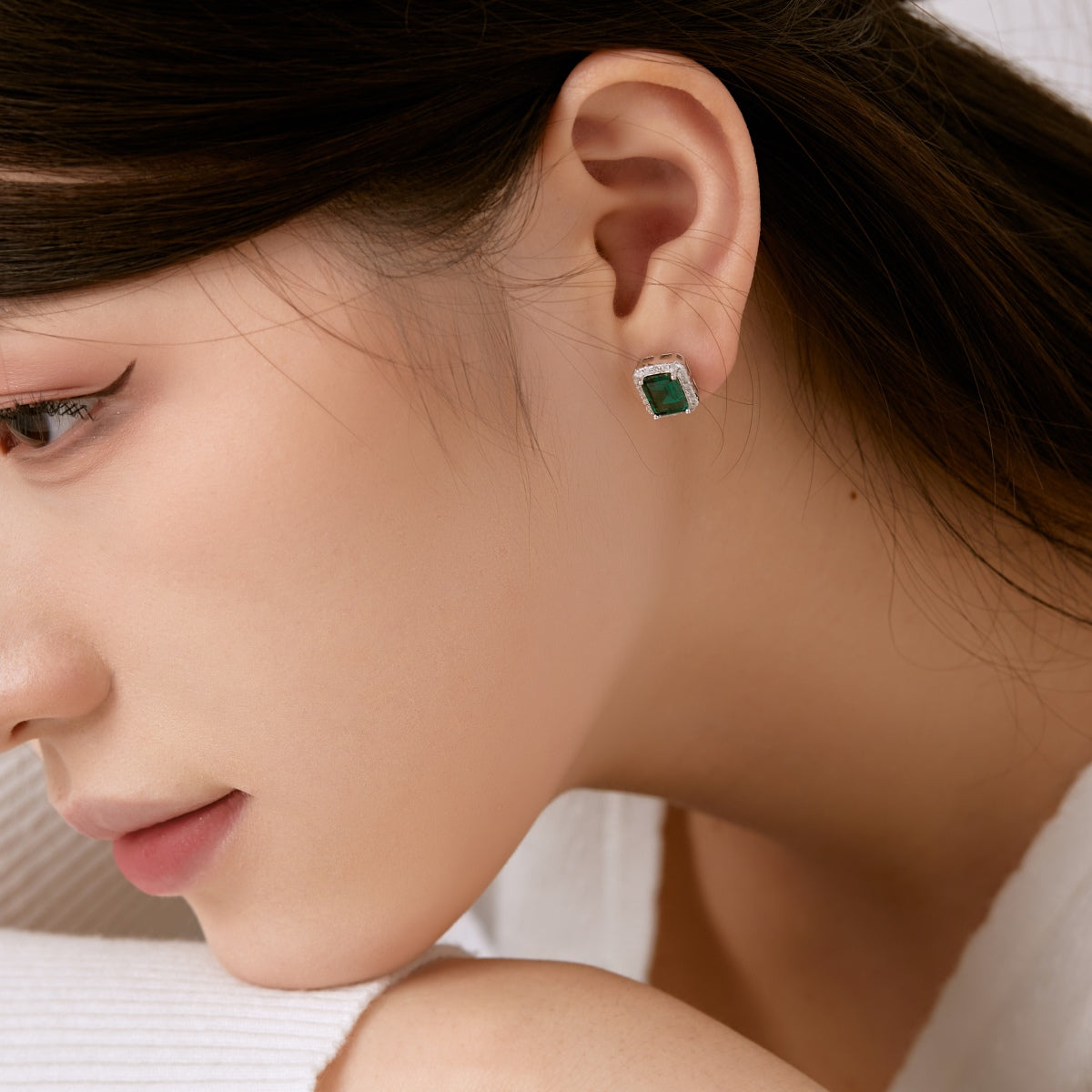 [Rose Jewels]Luxurious Dainty Emerald Cut Banquet Earrings