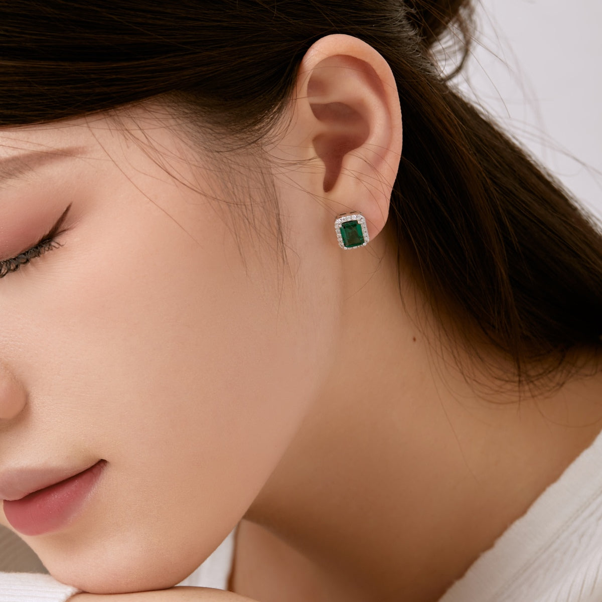 [Rose Jewels]Luxurious Dainty Emerald Cut Banquet Earrings