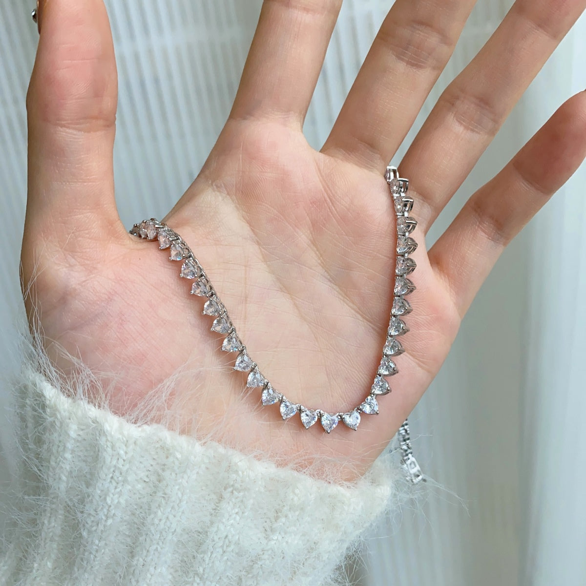 [Rose Jewels] Tenniskette mit verziertem Herzschliff