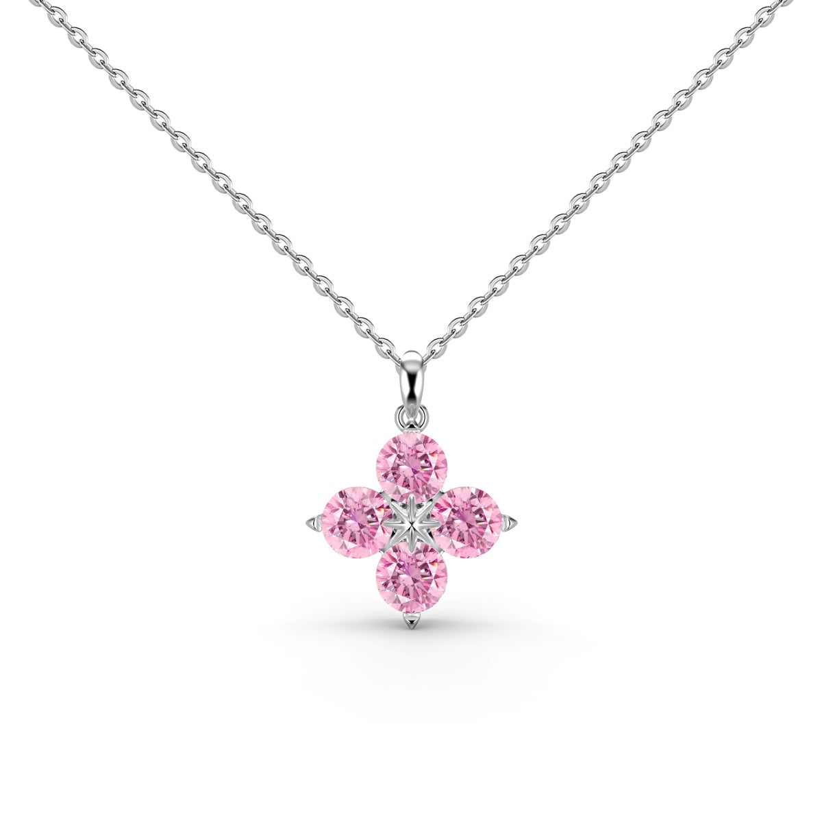 [Rose Jewels]Four-Leaf Clover And Eight-Pointed Star Necklace