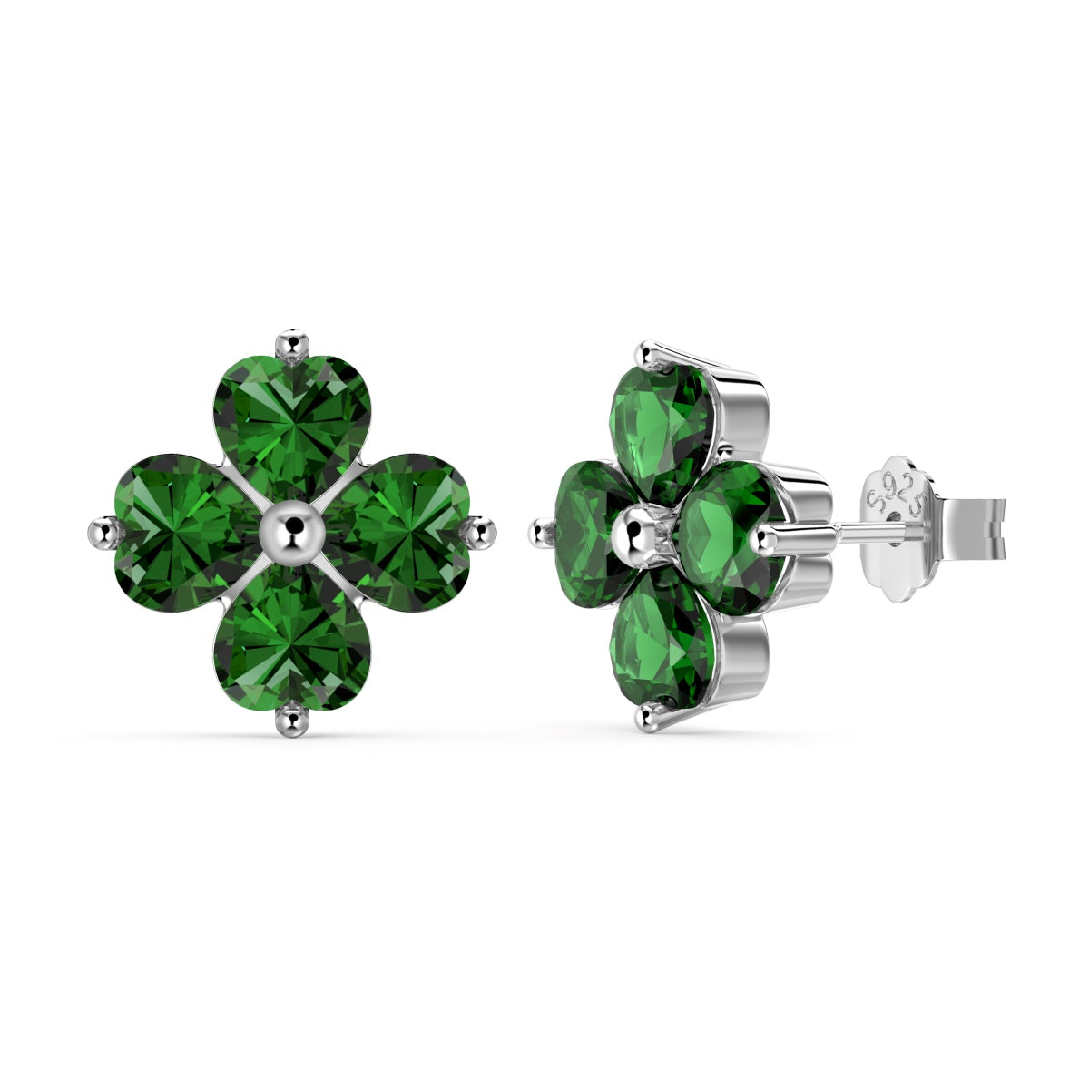 [Rose Jewels]Four-Leaf Clover Ball Earrings