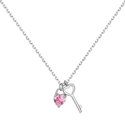 [Rose Jewels]Unique Heart Shape Key Pendent Necklace