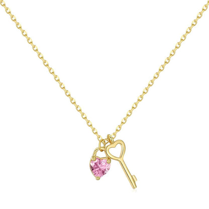 [Rose Jewels]Unique Heart Shape Key Pendent Necklace