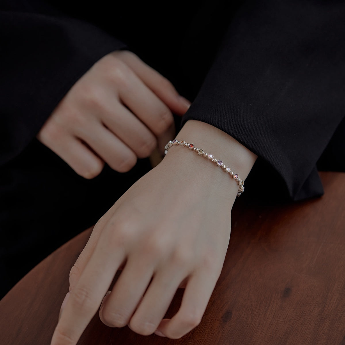 [Rose Jewels]Sparkling Exquisite Round Cut Party Bracelet