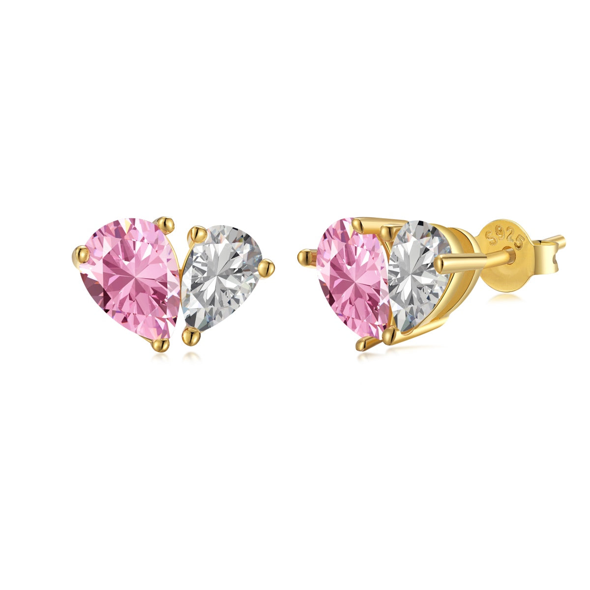 [Rose Jewels]Dazzling Elegant Heart Cut Lover Earrings